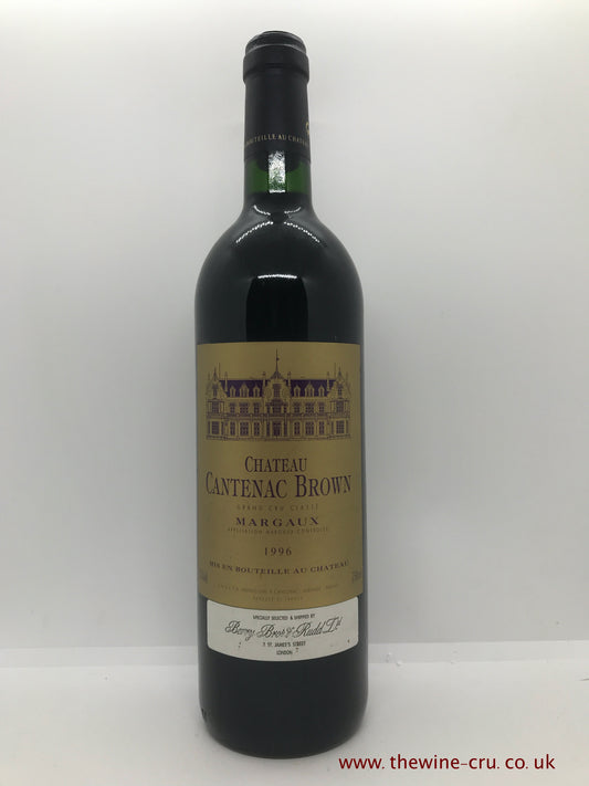 1996 vintage red wine. Chateau Cantenac Brown 1996. France, Bordeaux. Immediate delivery. Free local delivery. Gift wrapping available.