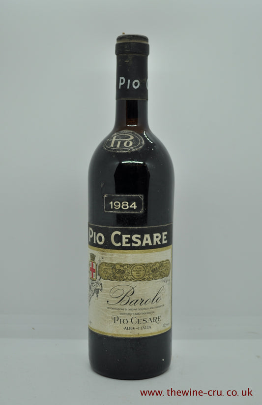 1984 vintage red wine. Pio Cesare Barolo 1984. Italy. The bottle is in good general condition with the wine level being top shoulder. Immediate delivery. Free local delivery. Gift wrapping available.