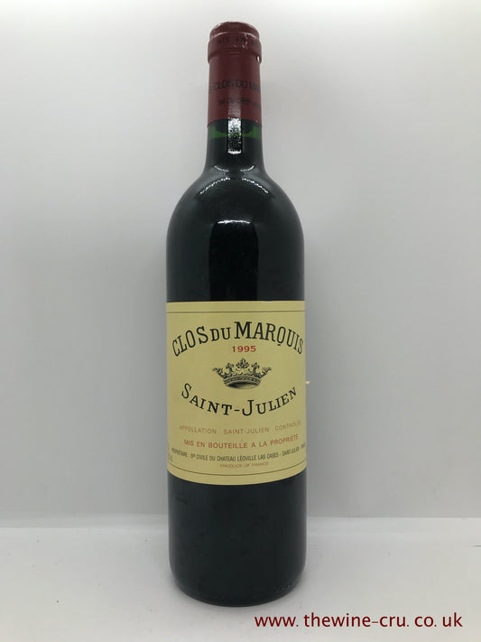 1995 vintage red wine. Clos Du Marquis Chateau Leoville Las Cases 1995 Bordeaux. Immediate delivery. Free local delivery. Gift wrapping available.