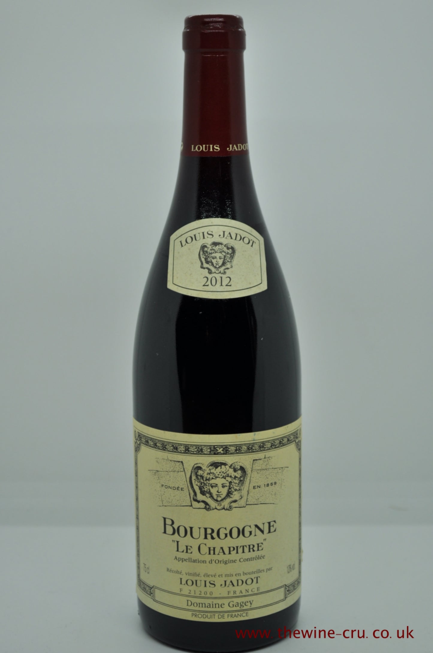 A bottle of Louis Jadot Domaine Gagey Bourgogne Le Chapitre 2012 from France, Burgundy. The bottle condition is excellent and its available for immediate delivery , including free local delivery. Gift wrapping available.