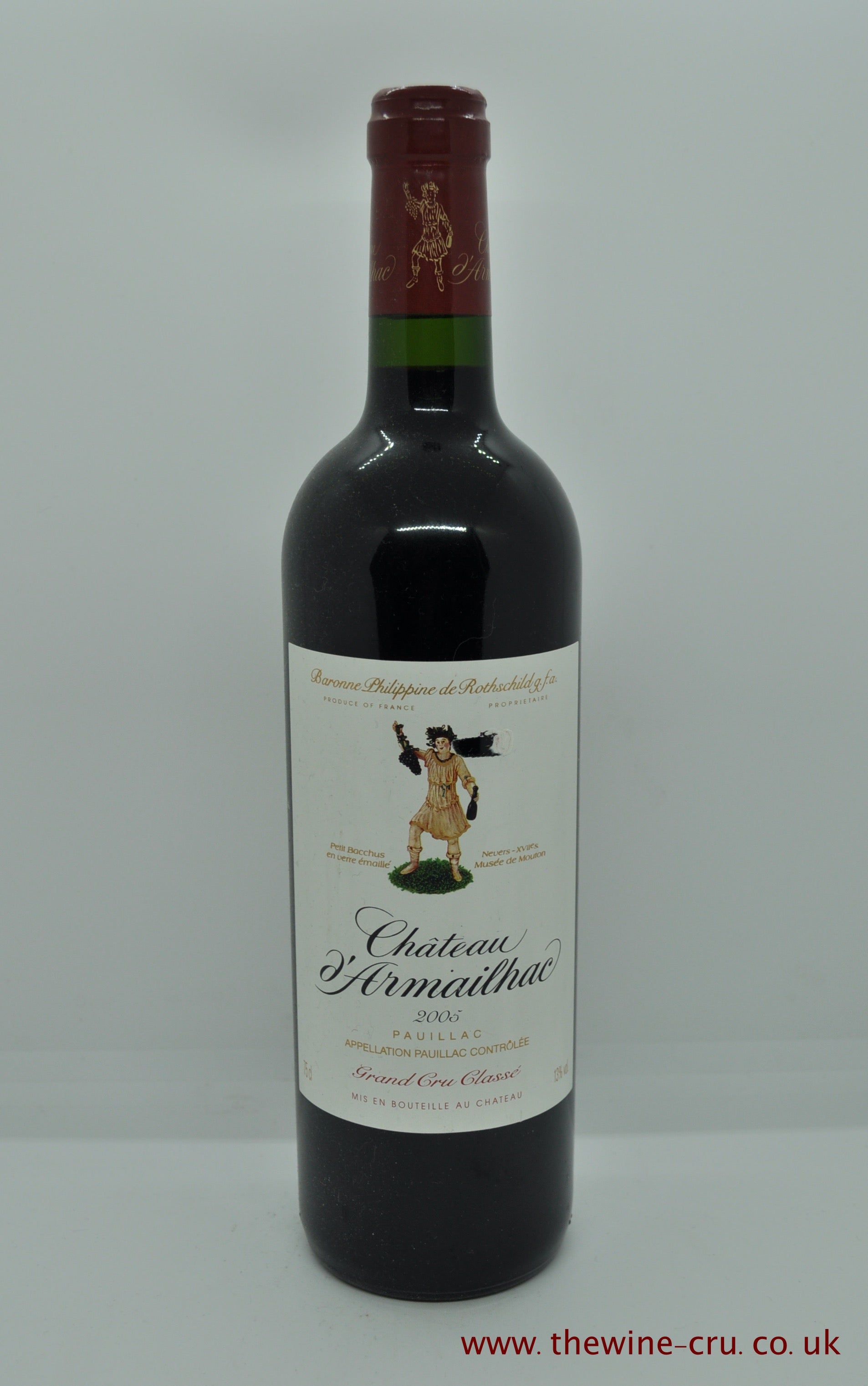 2005 vintage red wine. Chateau d"Armailhac 2005. France Bordeaux. Immediate delivery. Free local delivery. Gift wrapping available.