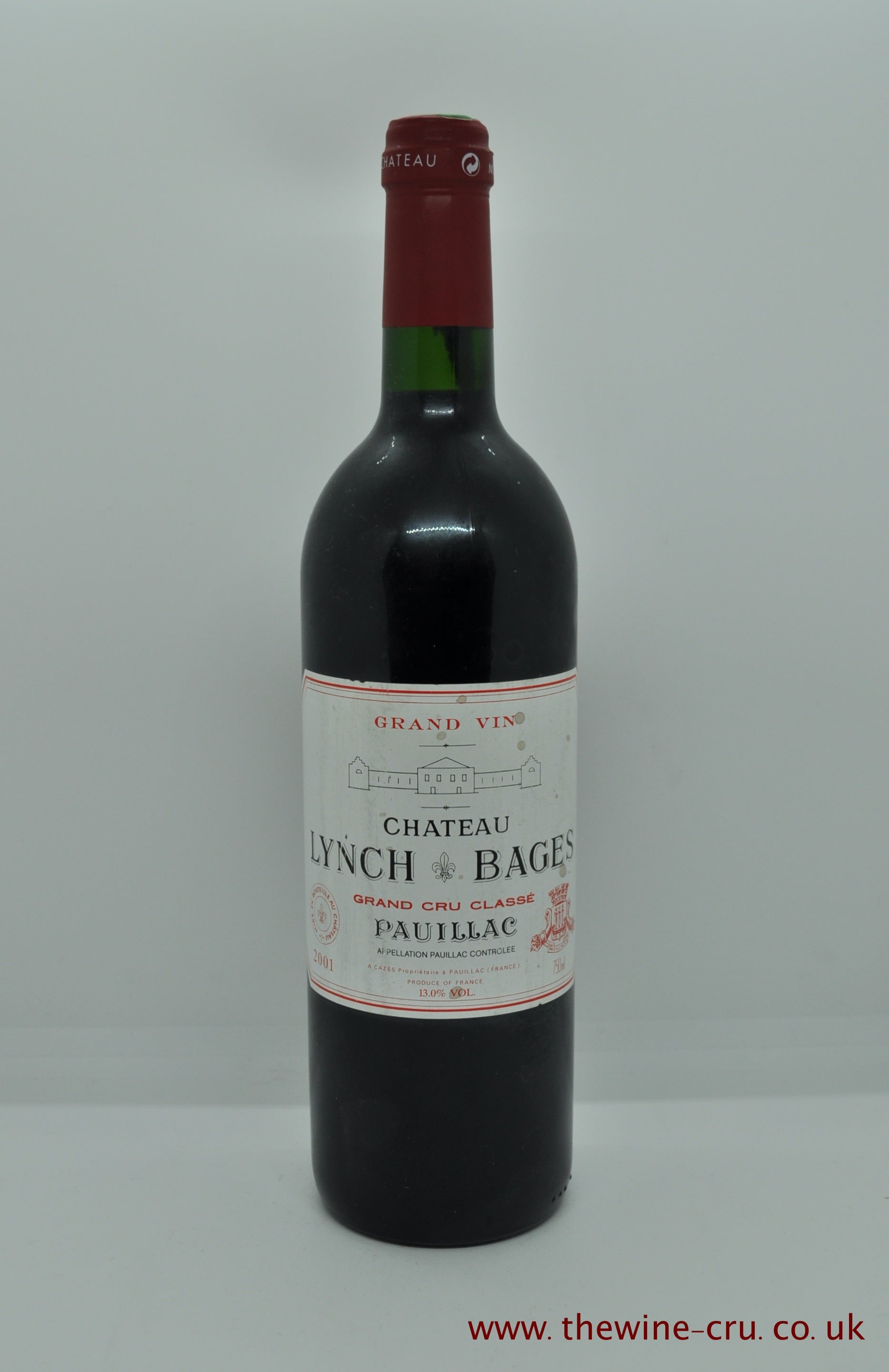 2001 vintage red wine. Chateau Lynch Bages 2001. France Bordeaux. Immediate delivery. Free local delivery. Gift wrapping available.