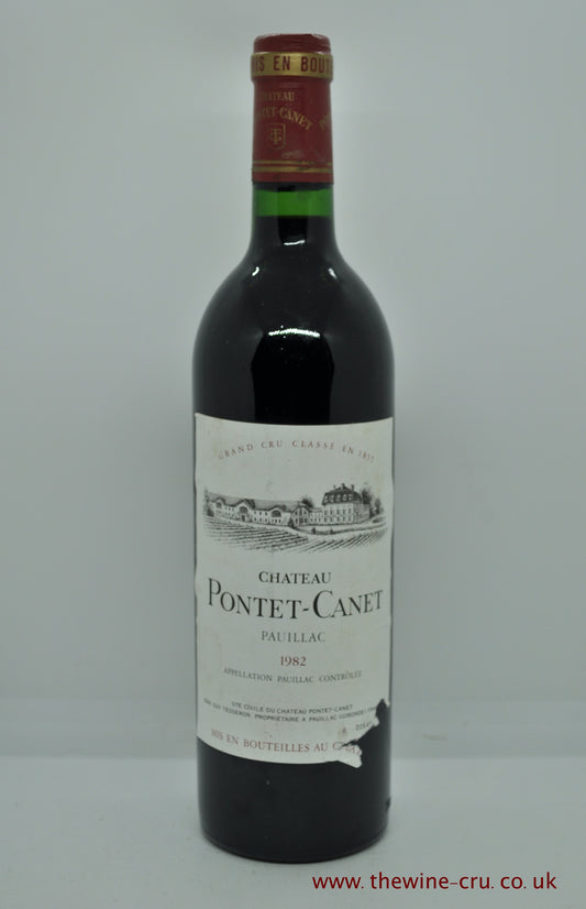 A bottle of 1982 vintage red wine. Chateau Pontet Carnet. France Bordeaux. The bottle is in general good condition. The label has one corner missing and the wine level is in neck. Immediate delivery. Free local delivery. Gift wrapping available.