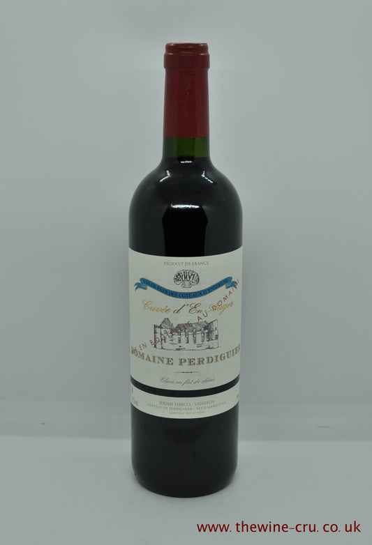 A bottle of 2007 vintage red wine. Domaine Perdiguier Cuvee d'En Auger 2007. France Languedoc-Roussillon. The bottle is in excellent condition. Immediate delivery. Free local delivery. Gift wrapping available.