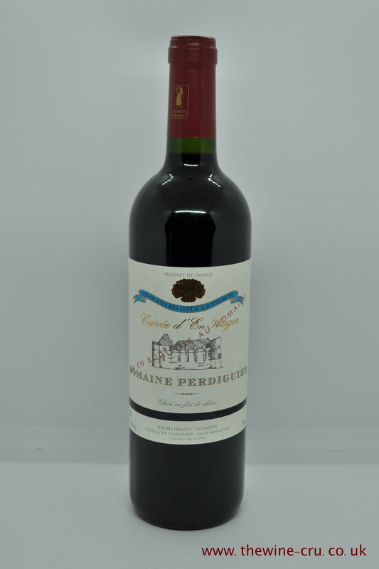 A bottle of 2008 vintage red wine. Domaine Perdiguier Cuvee d'En Auger 2008. France Languedoc-Roussillon. The bottle is in excellent condition. Immediate delivery. Free local delivery. Gift wrapping available.
