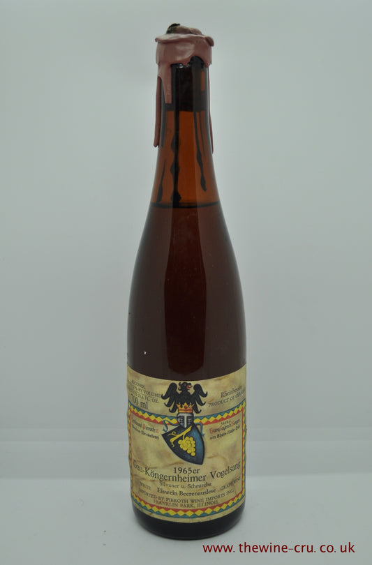 1965 vintage sweet white wine. Gau - Kongernheimer Vogelsang Eiswein Beerenauslese 1965. germany. Immediate delivery. Free local delivery. Gift wrapping available.