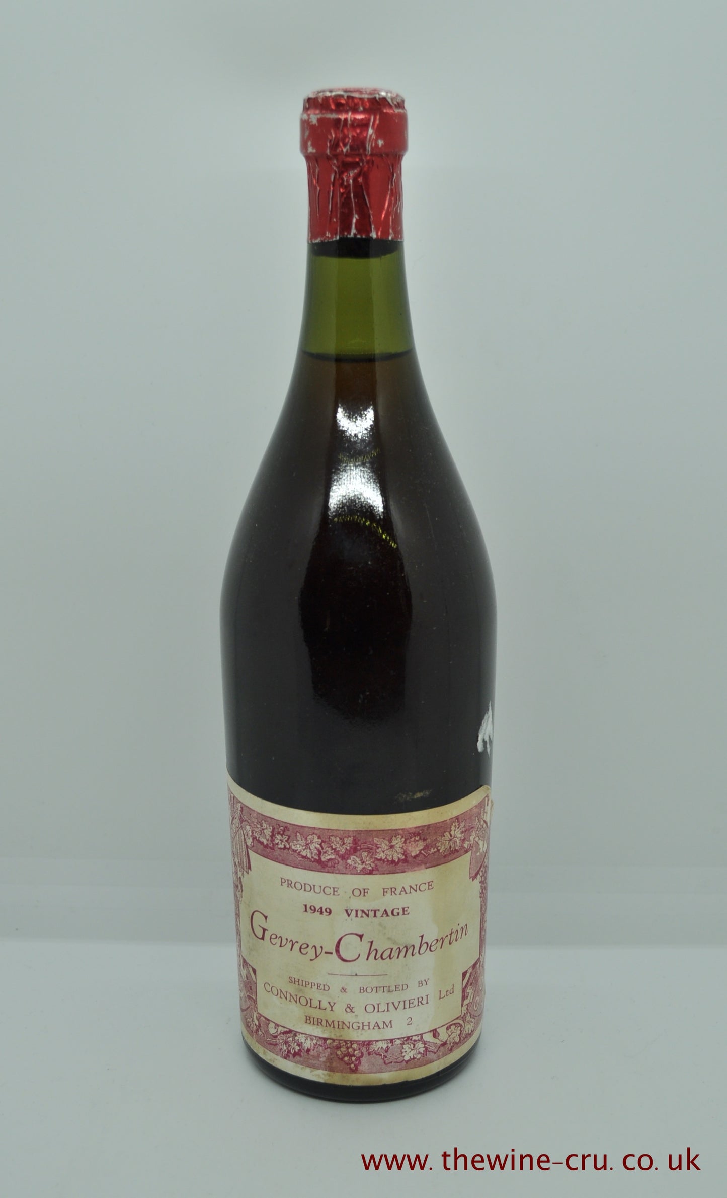 1949 vintage red wine. Gevrey Chambertin 1949. France Burgundy. Immediate delivery. Free local delivery. Gift wrapping available.