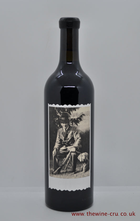 A bottle of 2017 vintage red wine. Sine Qua Non The Hated Hunter 2017 Syrah. USA, California. Immediate delivery. Free local delivery. Gift wrapping available.