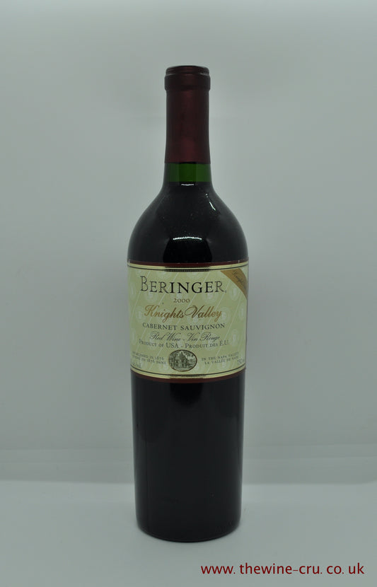 2000 vintage red wine. Beringer Knights Valley 2000. USA California. Immediate delivery. Free local delivery.