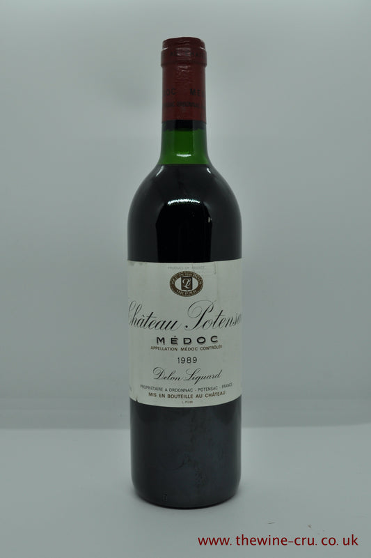 1989 vintage red wine. Chateau Potensac 1989 France Bordeaux. Immediate delivery. Free local delivery.