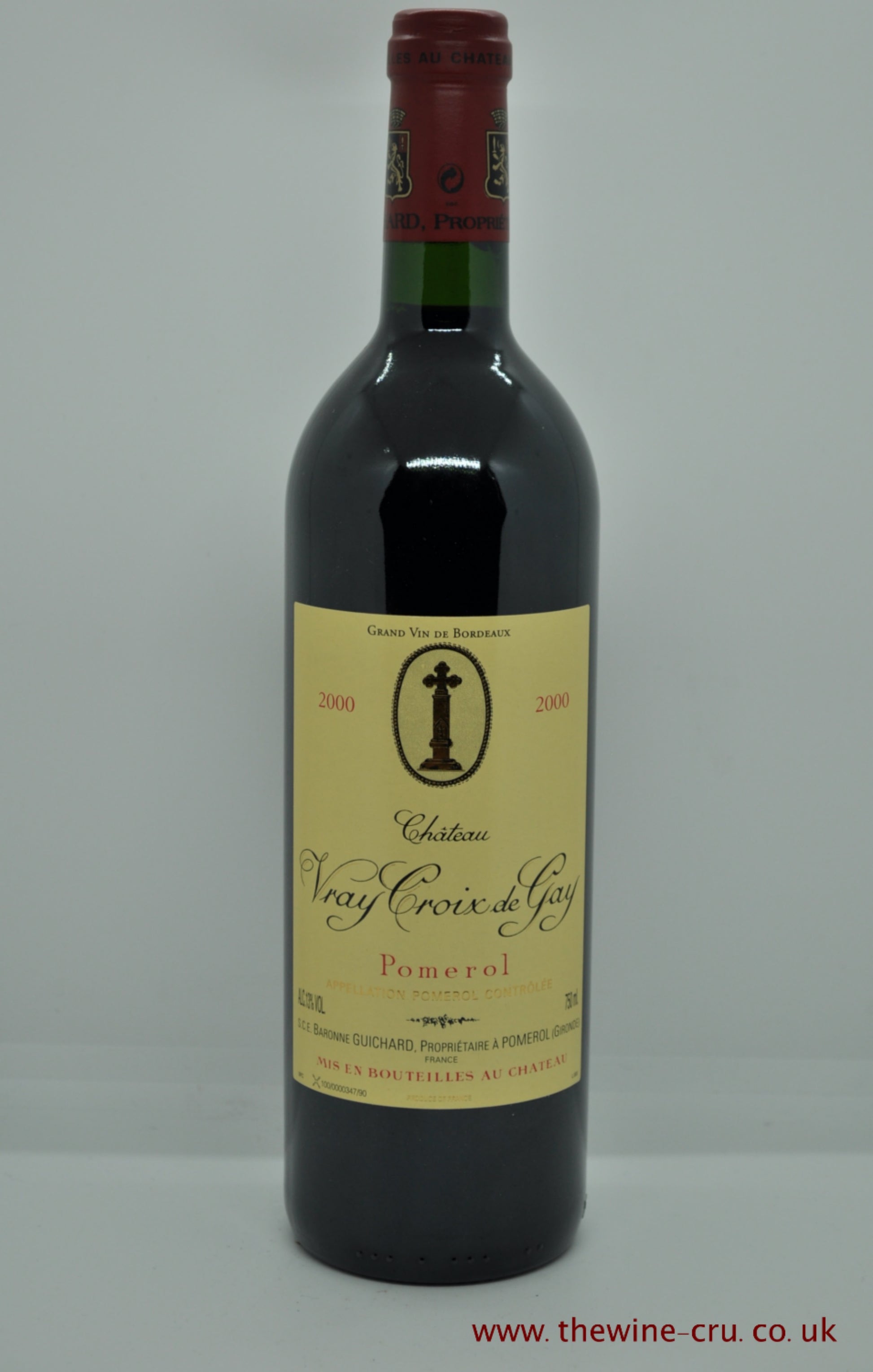 2000 vintage red wine. Chateau Vray Croix de Gay 2000. France, Bordeaux. Immediate delivery. Free local delivery. Gift wrapping available.