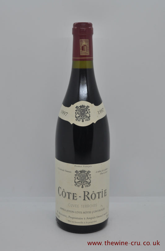 1997 vintage red wine. Cote Rotie Cuvee Terroirs R Rostaing. Immediate delivery UK. Free local delivery.