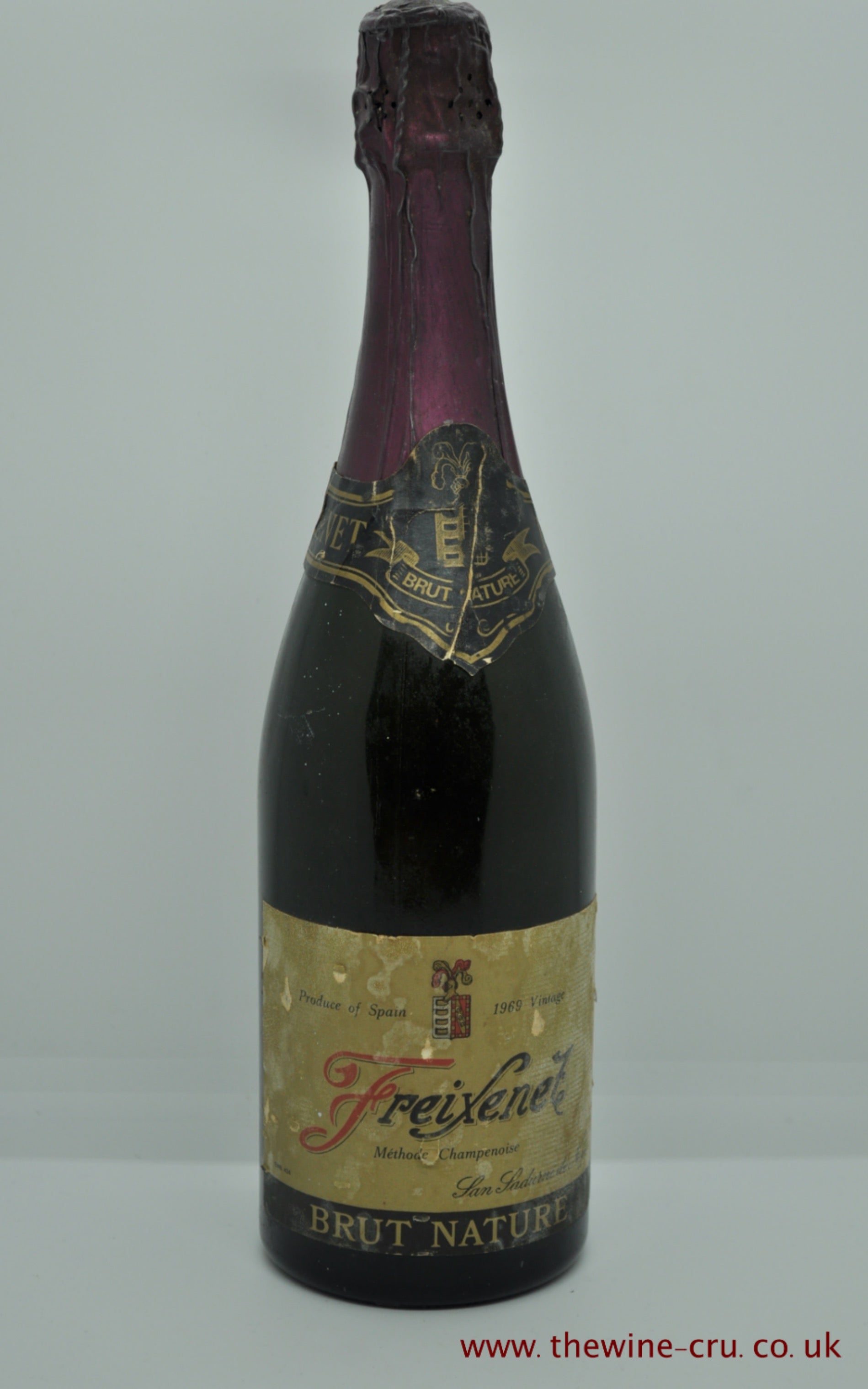 1969 vintage sparkling white wine. Freixenet Brute Nature Vintage 1969. Immediate delivery. free local delivery. Gift wrapping available.