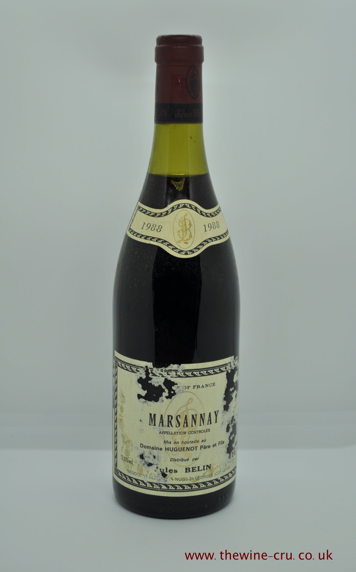 1988 vintage red wine. Marsannay Domaine Huguenot 1988. france Burgundy. Immediate delivery UK. Free local delivery.