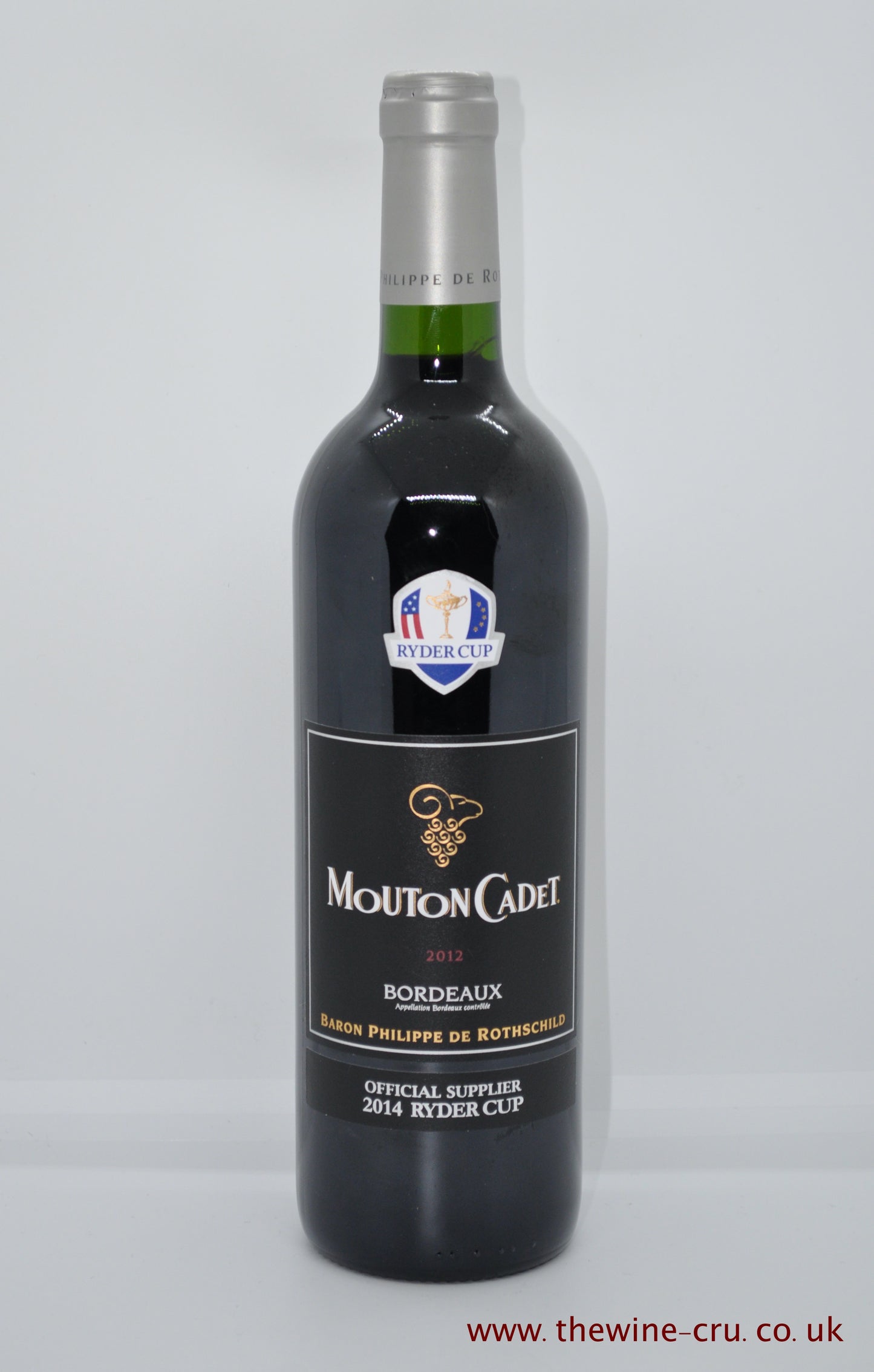 2012 vintage red wine. Mouton Cadet 2012 Ryder Cup 2014 Commemorative bottle. Immediate delivery UK. Free local delivery.