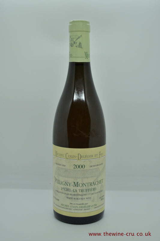 2000 vintage white wine. Puligny-Montrachet 1er Cru La Truffiere Colin Deleger 2000. France Burgundy. Immediate delivery. Free local delivery