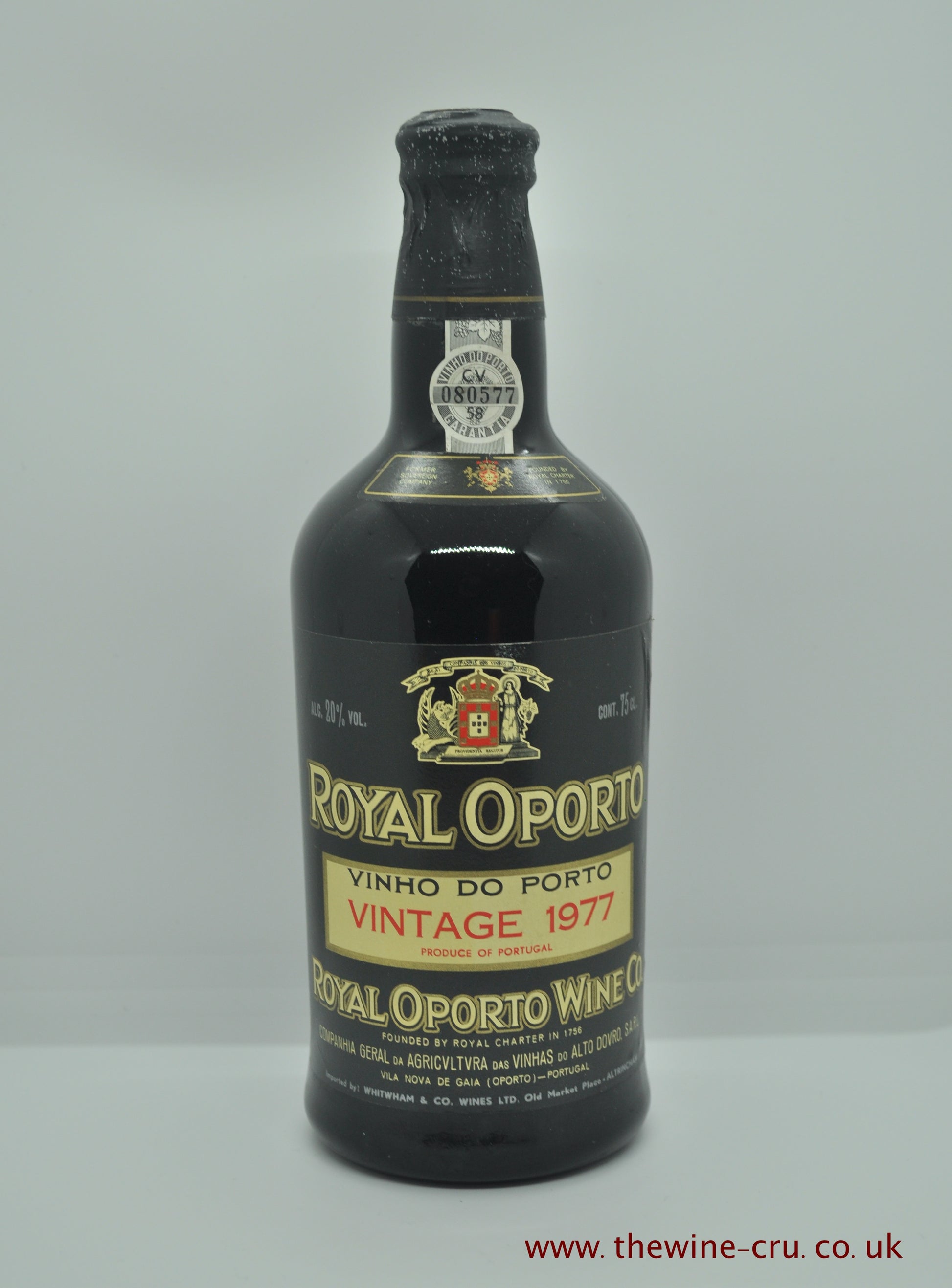 1977 vintage port wine. Royal Oporto Vintage Port 1977. Portugal. Immediate delivery. Free local delivery. Gift wrapping available.